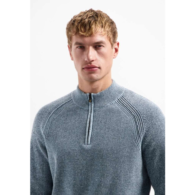 No Excess Pullover half zip 2 colored chenill dusty blue 29210967SN-138 large