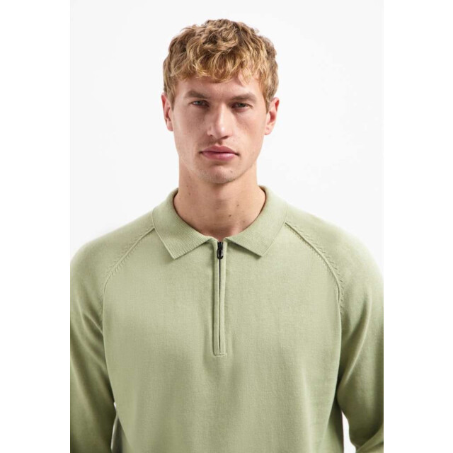 No Excess Pullover polo half zip solid light moss 29230962SN-197 large