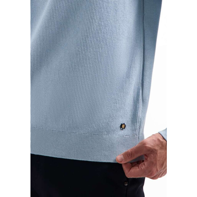 No Excess Pullover crewneck solid waffle knit dusty blue 29230964SN-138 large