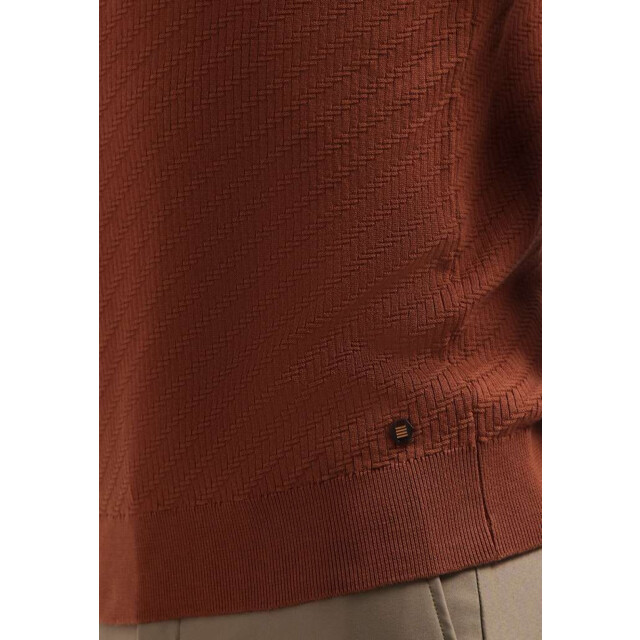 No Excess Pullover crewneck jacquard solid terra 29230916-141 large