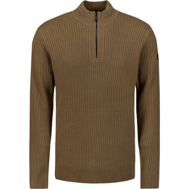 No Excess Pullover half zip rib variation taupe 29230932-044 large