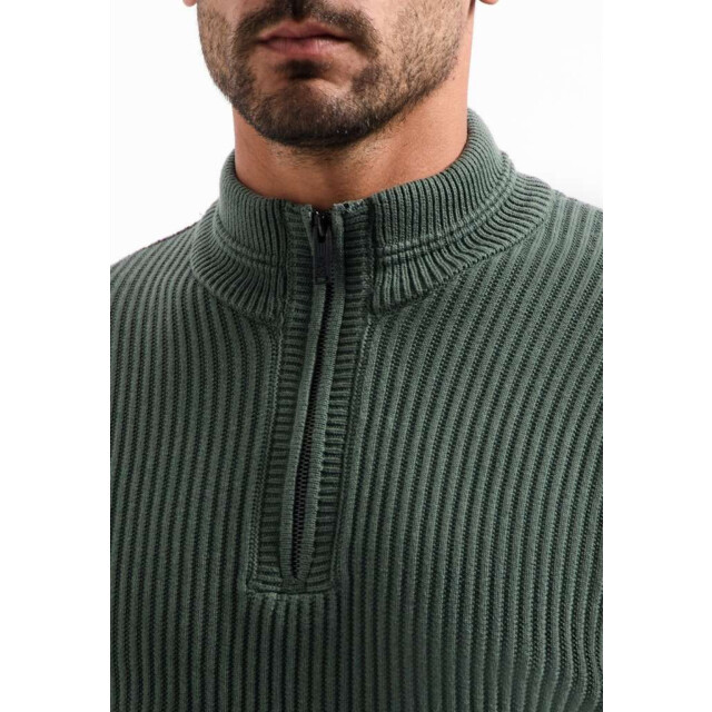 No Excess Pullover half zip rib variation dark green 29230932-052 large
