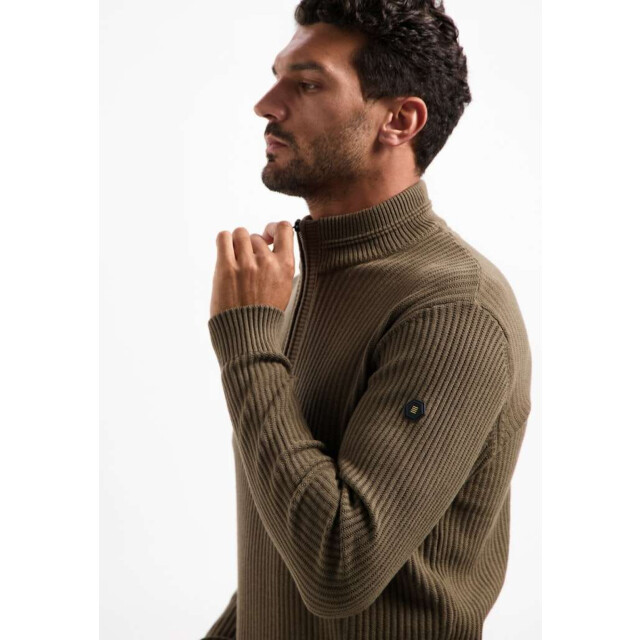 No Excess Pullover half zip rib variation taupe 29230932-044 large