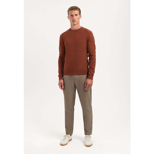 No Excess Pullover crewneck jacquard solid terra 29230916-141 large