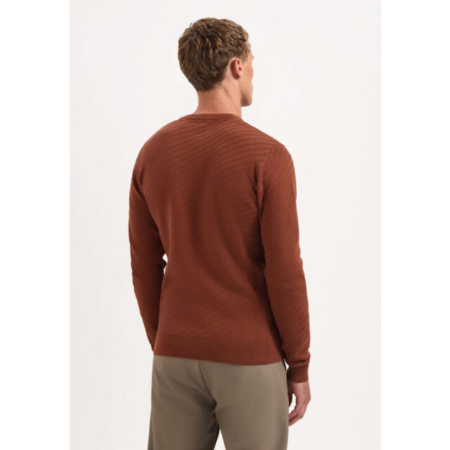 No Excess Pullover crewneck jacquard solid terra 29230916-141 large