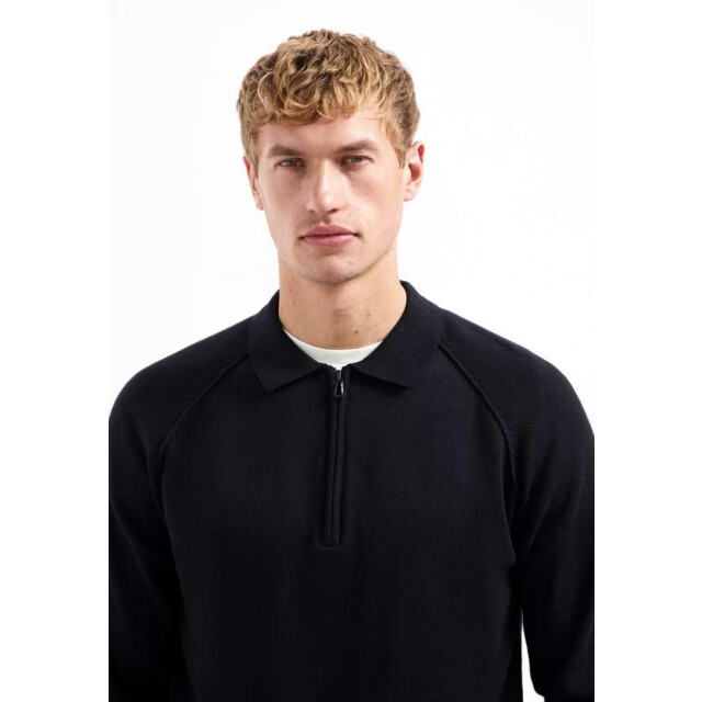 No Excess Pullover polo half zip solid black 29230962SN-020 large