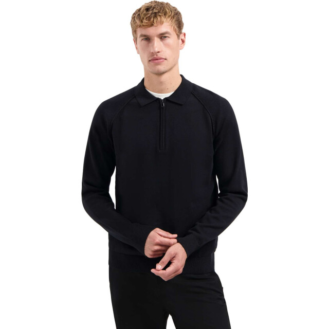 No Excess Pullover polo half zip solid black 29230962SN-020 large