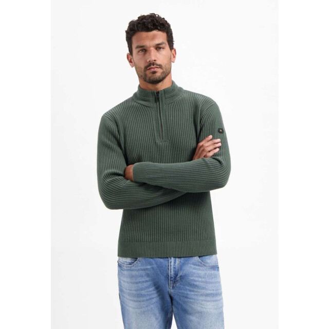 No Excess Pullover half zip rib variation dark green 29230932-052 large