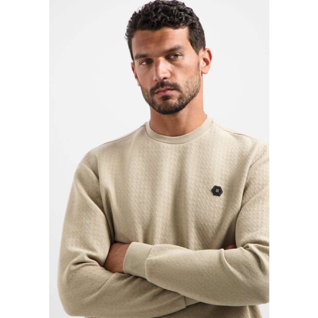 No Excess Sweater crewneck relief melange sand 29100905-015 large
