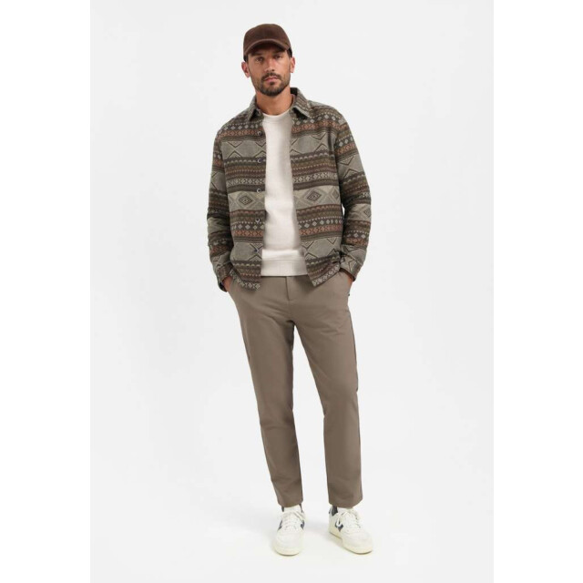 No Excess Overshirt buttons jacquard taupe 29530915-044 large