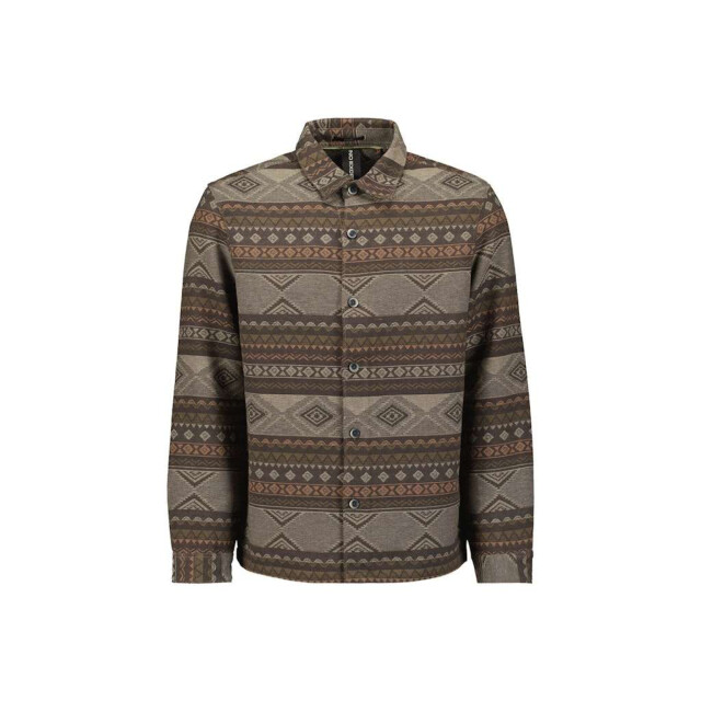 No Excess Overshirt buttons jacquard taupe 29530915-044 large