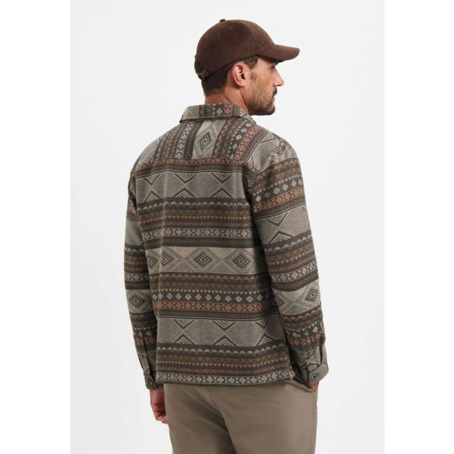 No Excess Overshirt buttons jacquard taupe 29530915-044 large