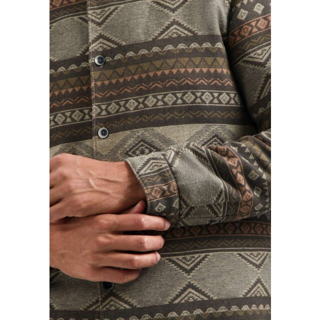 No Excess Overshirt buttons jacquard taupe 29530915-044 large