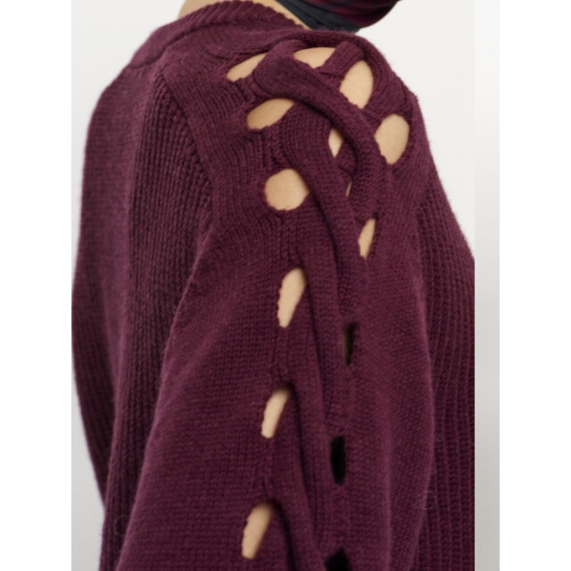 Dante 6 D6 palomo braided sweater D6 Palomo Braided Sweater/7470 Mulberry Red large Dante 6 D6 palomo braided sweater D6 Palomo Braided Sweater/7470 Mulberry Red large
