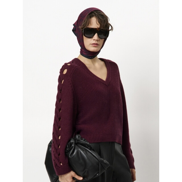 Dante 6 D6 palomo braided sweater D6 Palomo Braided Sweater/7470 Mulberry Red large Dante 6 D6 palomo braided sweater D6 Palomo Braided Sweater/7470 Mulberry Red large