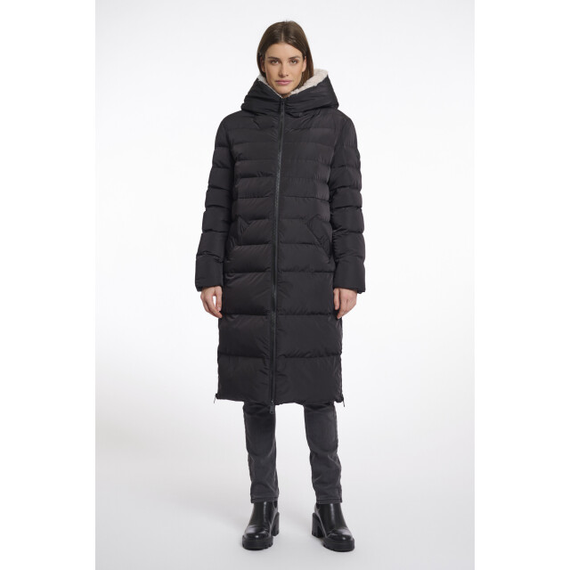 Rino & Pelle Keilafur.7002511 long padded hooded coat with faux fur black stone Keilafur.7002511 Black stone large