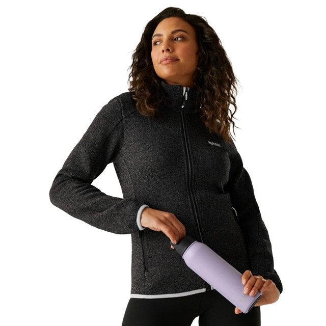 Regatta Dames newhill full zip fleecejack UTRG12326_blackoystermushroom large Regatta Dames newhill full zip fleecejack UTRG12326_blackoystermushroom large