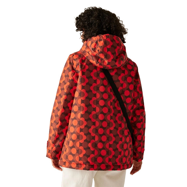 Regatta Dames orla kiely bloemen waterdichte jas halflang UTRG12341_redburnthenna large