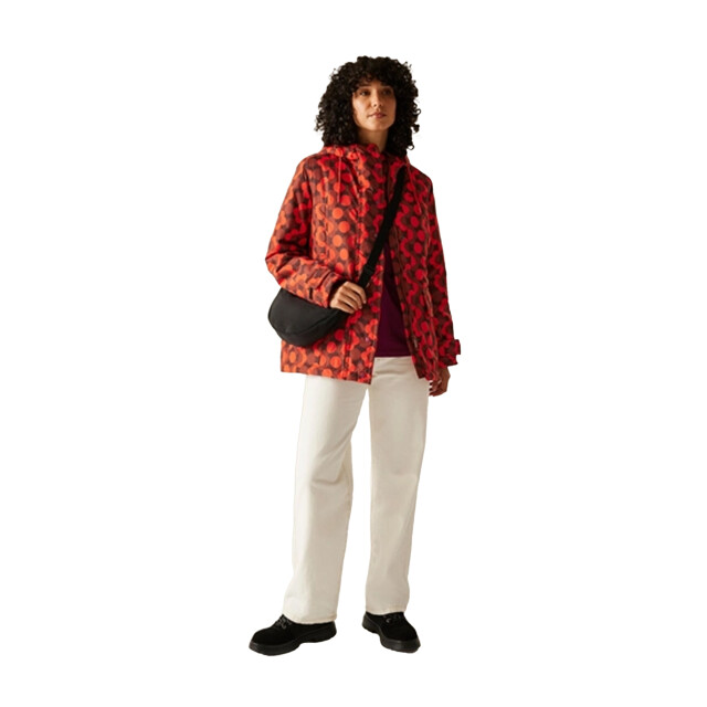 Regatta Dames orla kiely bloemen waterdichte jas halflang UTRG12341_redburnthenna large