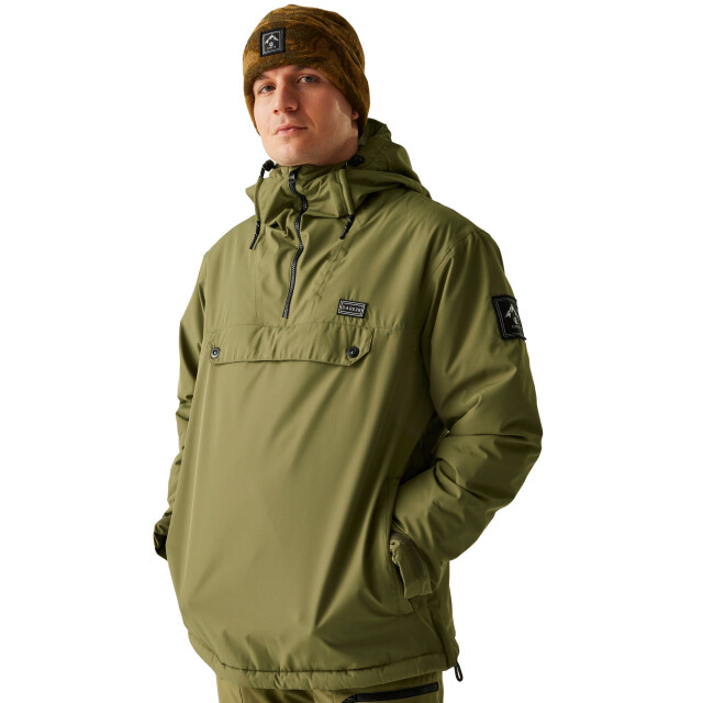 Dare2b Heren freeride ii colour block overhead ski jas UTRG12292_olivegreen large