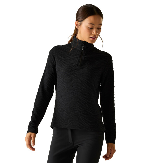 Dare2b Dames glamourize iii quilted quarter zip midlayer UTRG12284_black large