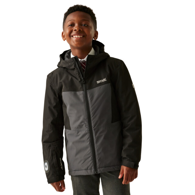 Regatta Kinderen/kinderen beamz geïsoleerde waterdichte jas UTRG12214_black large