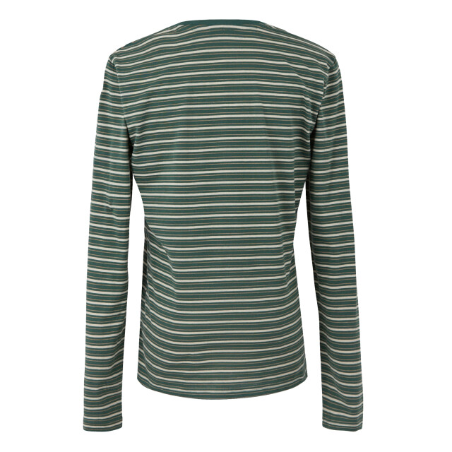 Regatta Dames federica stripe t-shirt met lange mouwen UTRG12227_sprucegreenlightvanilla large