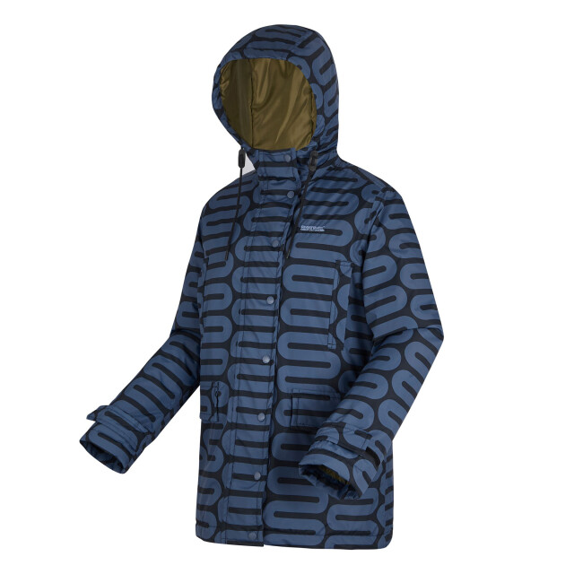 Regatta Dames orla kiely wiggle waterdichte jas halflang UTRG12167_darkolive large