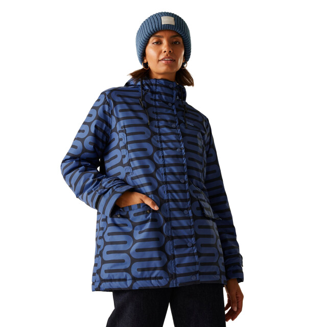 Regatta Dames orla kiely wiggle waterdichte jas halflang UTRG12167_darkolive large