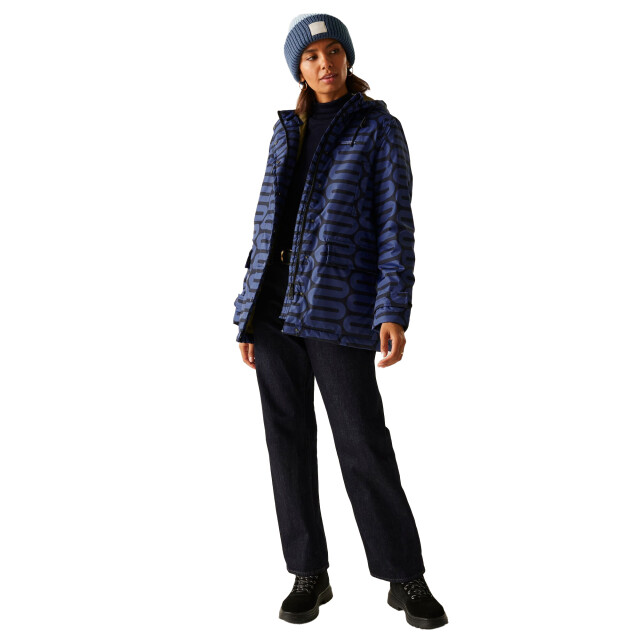 Regatta Dames orla kiely wiggle waterdichte jas halflang UTRG12167_darkolive large