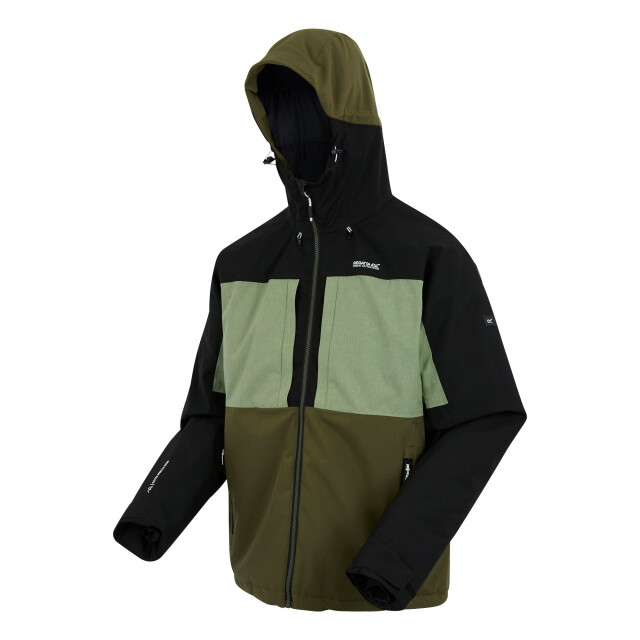 Regatta Heren maland geïsoleerde waterdichte jas UTRG12117_oilgreenblackolivenight large