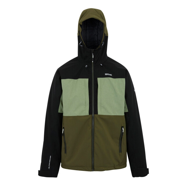 Regatta Heren maland geïsoleerde waterdichte jas UTRG12117_oilgreenblackolivenight large
