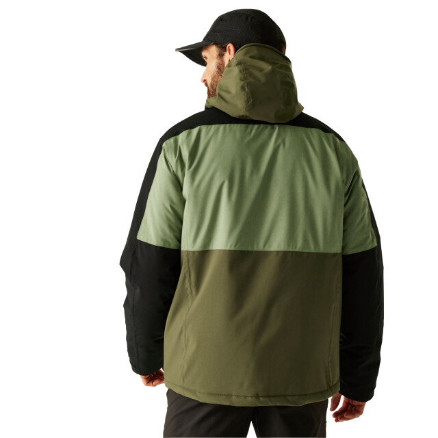 Regatta Heren maland geïsoleerde waterdichte jas UTRG12117_oilgreenblackolivenight large