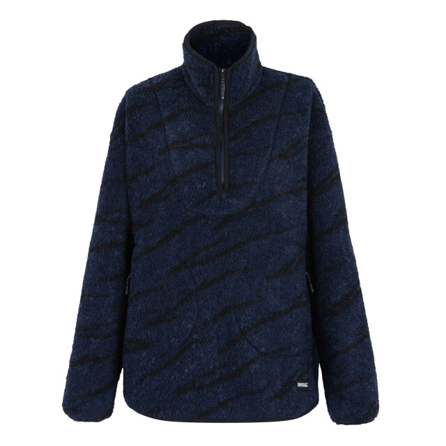 Regatta Dames frankie abstract borg half zip fleece jas UTRG12107_navyblack large