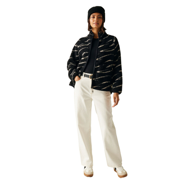 Regatta Dames frankie abstract borg full zip fleecejack UTRG12131_blacklightvanilla large