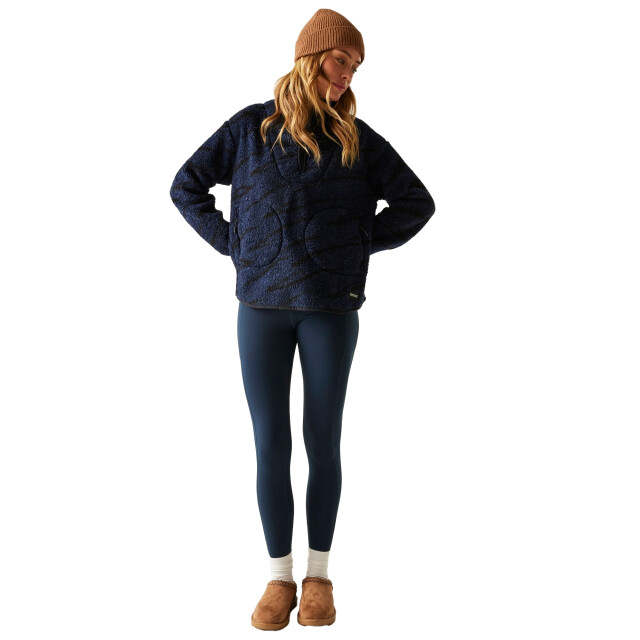 Regatta Dames frankie abstract borg half zip fleece jas UTRG12107_navyblack large