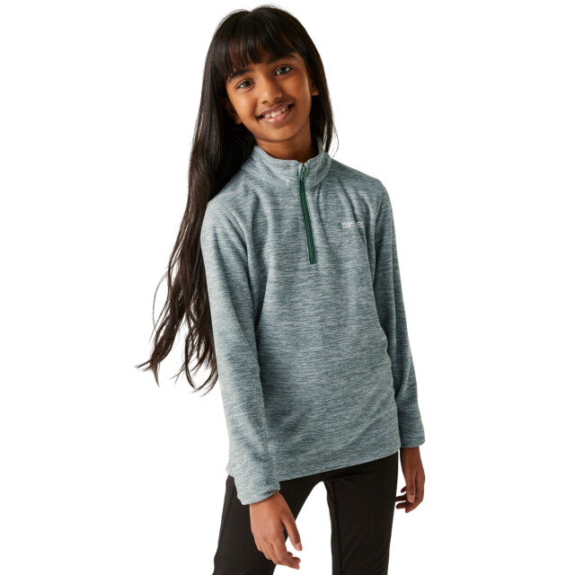 Regatta Kinder/kids hot shot quarter zip fleece top UTRG12100_sprucegreen large