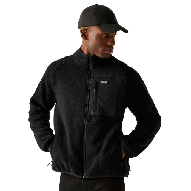 Regatta Heren frankie borg fleece jas UTRG12083_black large
