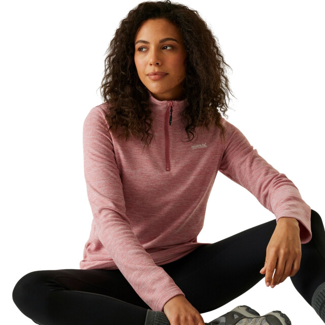 Regatta Dames sweetheart quarter zip fleece top UTRG12093_dustyrose large