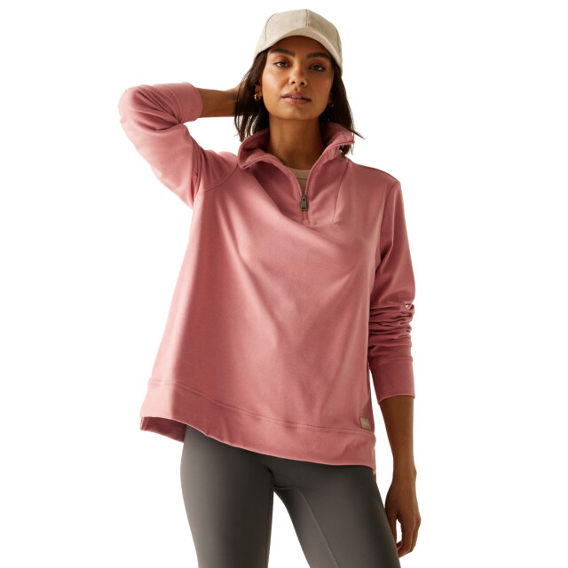 Regatta Dames demmi quarter zip fleece top UTRG12072_dustyrose large