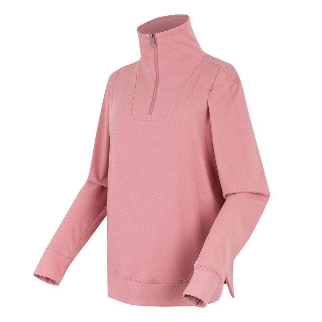 Regatta Dames demmi quarter zip fleece top UTRG12072_dustyrose large