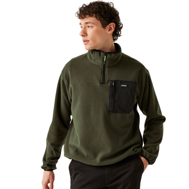 Regatta Heren frankie half zip fleece top UTRG11092_darkkhaki large