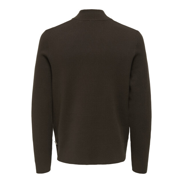 Only & Sons onscooper half zip high neck knit n 22032411 demitasse 05711.840.0093 large