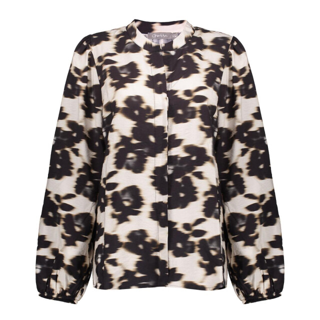 Geisha blouse flowers 53755-20 0 wool white/bla 06615.120.0001 large