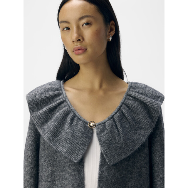 Object objdenisi l/s lo knit cardigan noos 23047269 medium grey melange 06741.941.0010 large