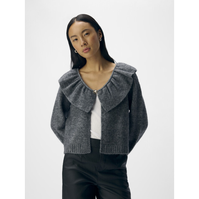 Object objdenisi l/s lo knit cardigan noos 23047269 medium grey melange 06741.941.0010 large