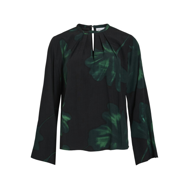Vila viruna leaf l/s o-neck top 14110663 black beauty 06615.999.0034 large