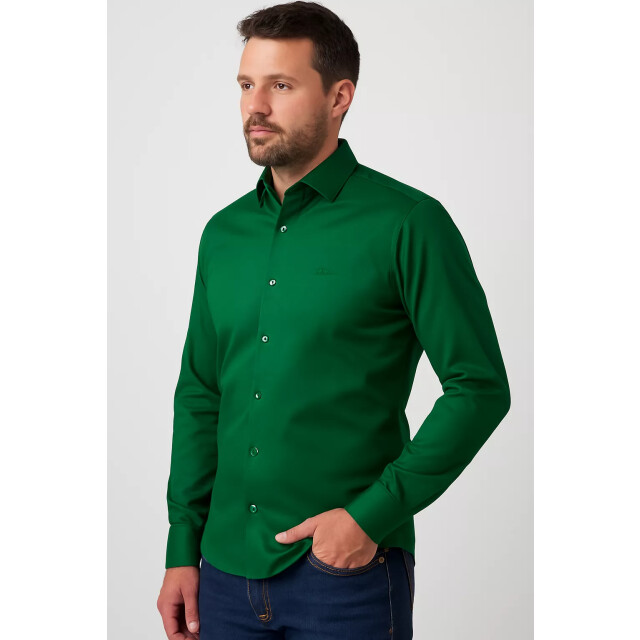 Buffon herenoverhemd - harde kraag katoen 01500GR large