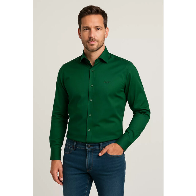 Buffon herenoverhemd - harde kraag katoen 01500GR large