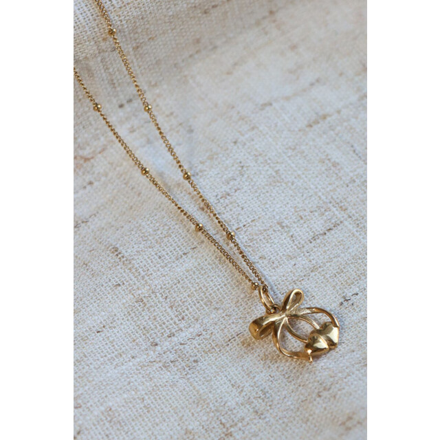 Label Kiki K.sk.186.1 cherry bow necklace K.SK.186.1 Cherry bow necklace large